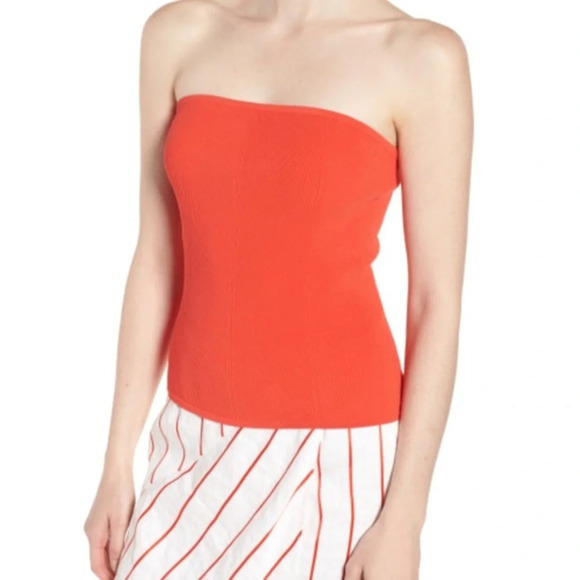 Lewit Ribbed Tube Top, NWT, Large in Red Poppy - Picture 5 of 16